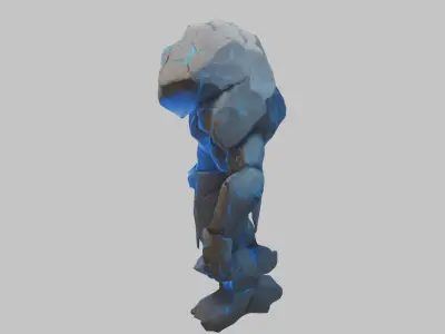 Golem Stone Character Low-poly 3D model