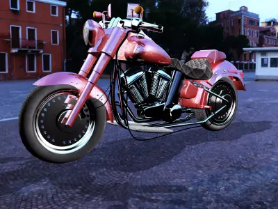 Harley Davidson Bike Modeling Low-poly 3D model