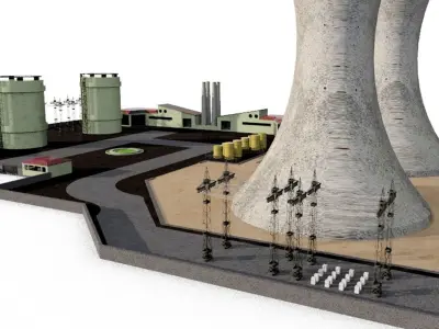  power plant nuclear base 3D model