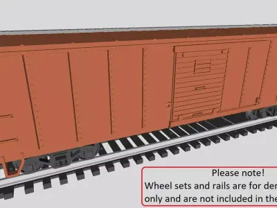 Printable Pennsylvania Railroad X29 Boxcar 1924 in H0 Scale 3D print model