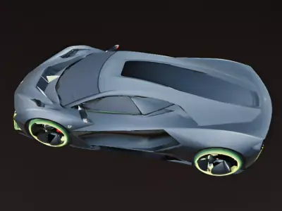 Futuristic EV Hypercar 3D model