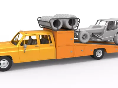 Vintage Transporter truck for Race car Scale 1 to 25 3D print model