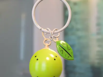 Stylized Lips and Fruit Keychain Pack Low-poly 3D model