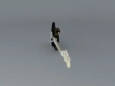 Eddie Van Halens black and yellow guitar Free 3D model