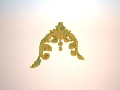 Western flowers 3d model DD1 classical Luxury gold mirror frame 3D model