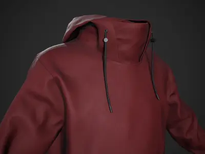 Red Snowboard Hoodie Style 2 Low-poly 3D model