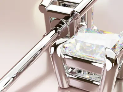 Princess stones ear rings 3D print model