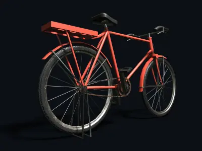 Classic Red Bicycle PBR Low-poly 3D model