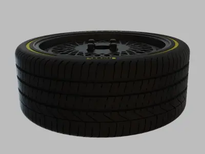 Miniature ENKEI92 Rim and Tire - 3D Print - No Textures 3D print model
