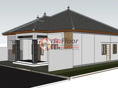 House 12x15m code 466- Sketchup 3D model 3D model 3D model