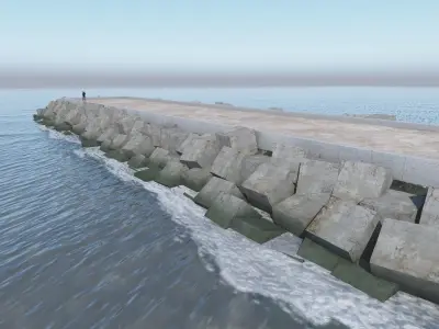 Breakwater 3D -C- Concrete Cubes 3D model