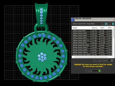 ANTIQUE LUXURY GOLDEN PENDANT 3D PRINTABLE MODEL 3D print model