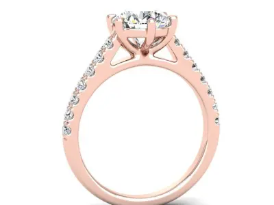 Engagement ring Jenna round 3D print model