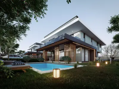 Two modern villas 3D model