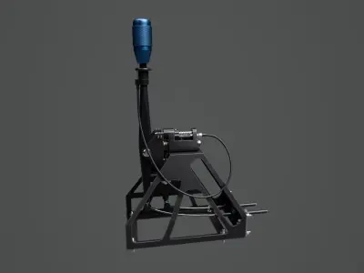 Short Shifter 01 - Variation A - Blue Low-poly 3D model