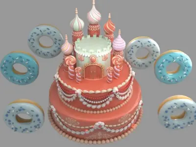 carstle cake 3D model