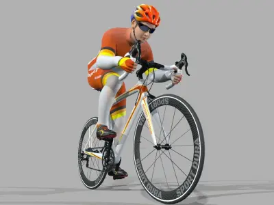 Humano Biking Man Low-poly 3D model