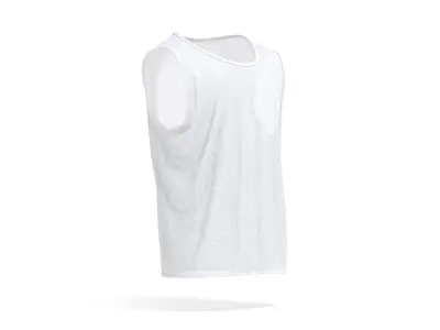 White Football Team Practice Vest - soccer sports bib 3D model