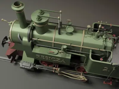 Resicza 1872 Steam Locomotive Engine 3D model