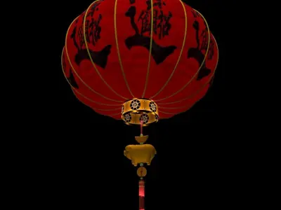 Chinese Red Lantern 3D model 27