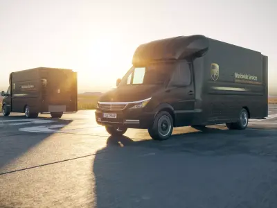 Parcel delivery car unbranded 3D model