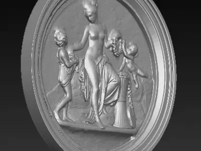Cupid relief  3D STL model 3D print model