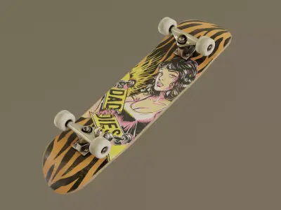 Skateboard - Tiger Deck Low-poly 3D model