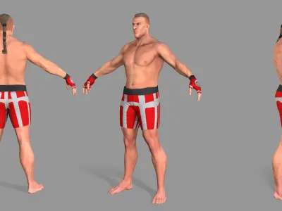 UFC Boxer Low-poly 3D model