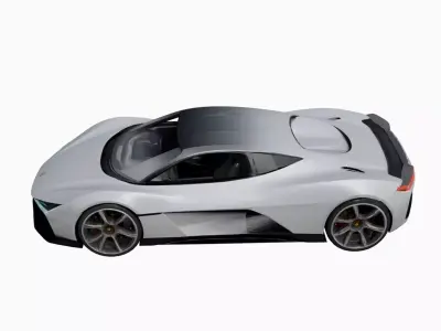 Futuristic Sports Car 3D Model Concept Hypercar Design 16 3D model