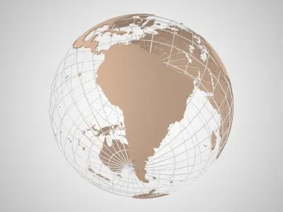 Globe News Skeleton Beige Latte Color 3D model