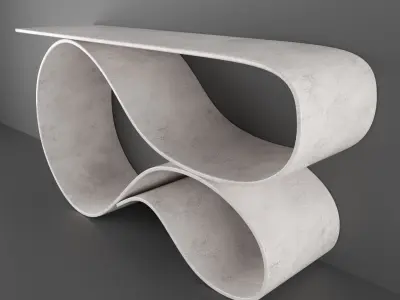 Console table with curves Free low-poly 3D model
