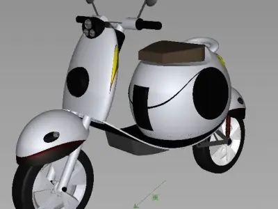 White Scooter 3D model