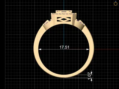 Lux ring silver gold jewelry printable 3D model 3D print model