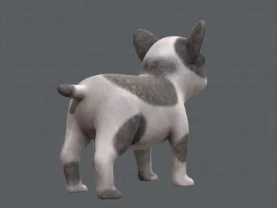 Dog base cartoonV03 Low-poly 3D model