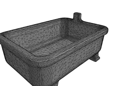 Rusty Enamel Planter Tub Low-poly 3D model