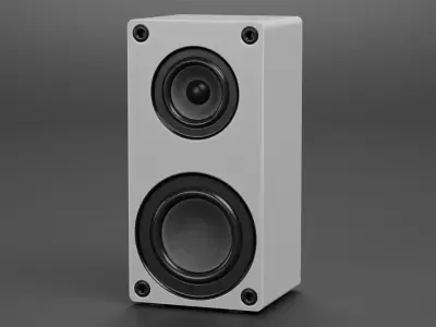 Tower Speaker V3 - Universal White Sound Unit Low-poly 3D model