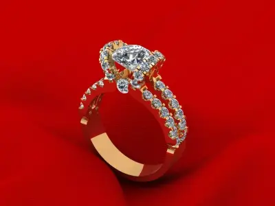 Pav Set Woman Wedding Ring 193 3D print model