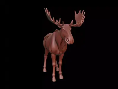Moose Animal Sculpture 3D print model get