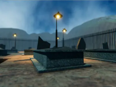 Protected Cemetery - Modular Pack Free low-poly 3D model
