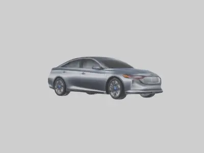 Hightech Hybrid Sedan model Low-poly 3D model