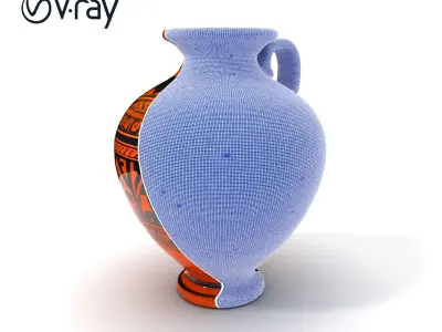 Ancient Greek Vase Model Pack with Ornate Patterns Low-poly 3D model