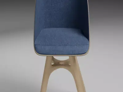 blue kitchen chair 3D model