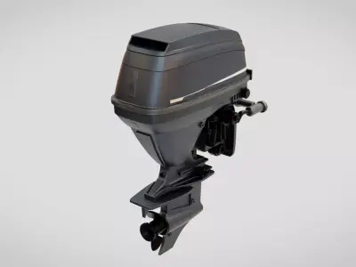 Motor Boat Engine Low-poly 3D model