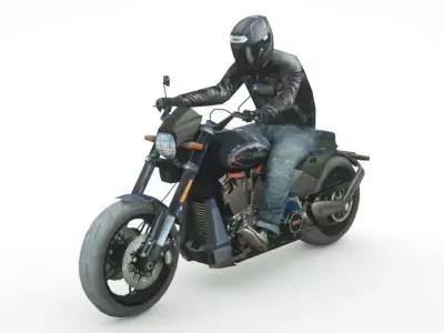 2020 Harley Davidson Live FXDR Low-poly 3D model