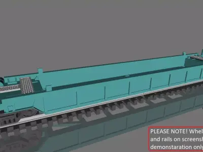 Printable Double Stack 40 ft Container Well Car in H0 Scale 3D print model