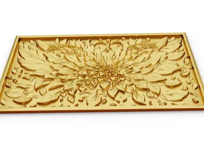 modern panel wall decor set relief stl mural CNC 304 3D model
