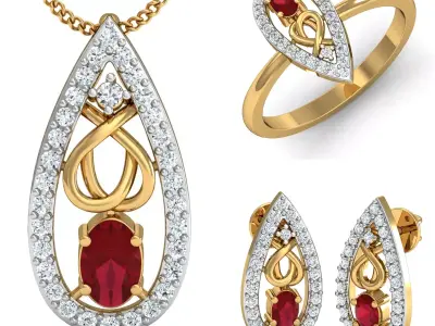 Diamond Locket Set 3D print model 21