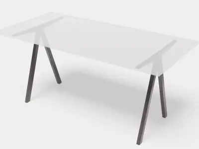 Rectangular Glass Table 3D model