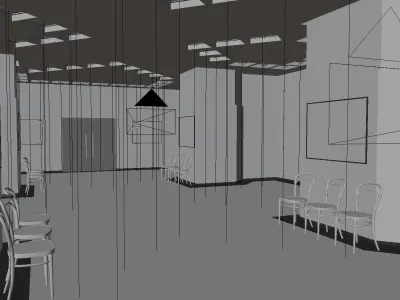 VR Art Gallery Low-poly 3D model