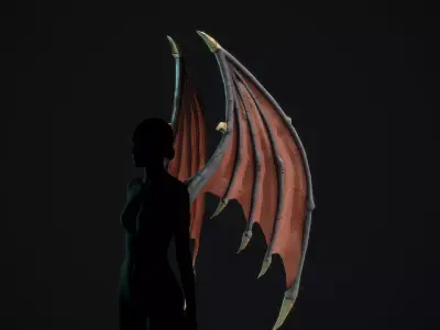Deamon Wings Low-poly 3D model